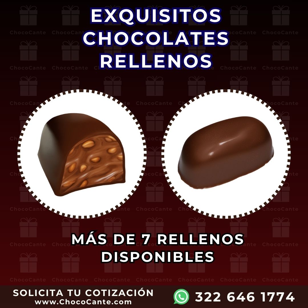 Chocolates rellenos personalizados para empresas