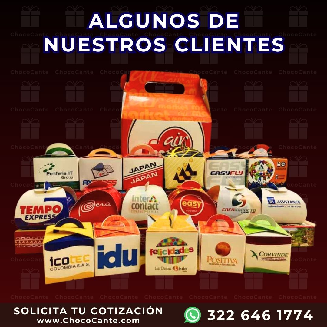 Algunos Clientes que personalizaron su logo en un chocolate corporativo